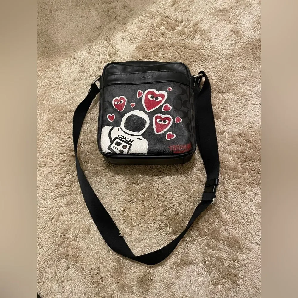 Coach Shoulder Bag - Black Red White - Y2k Shoulder Pouch - Unisex Carry-On Bag